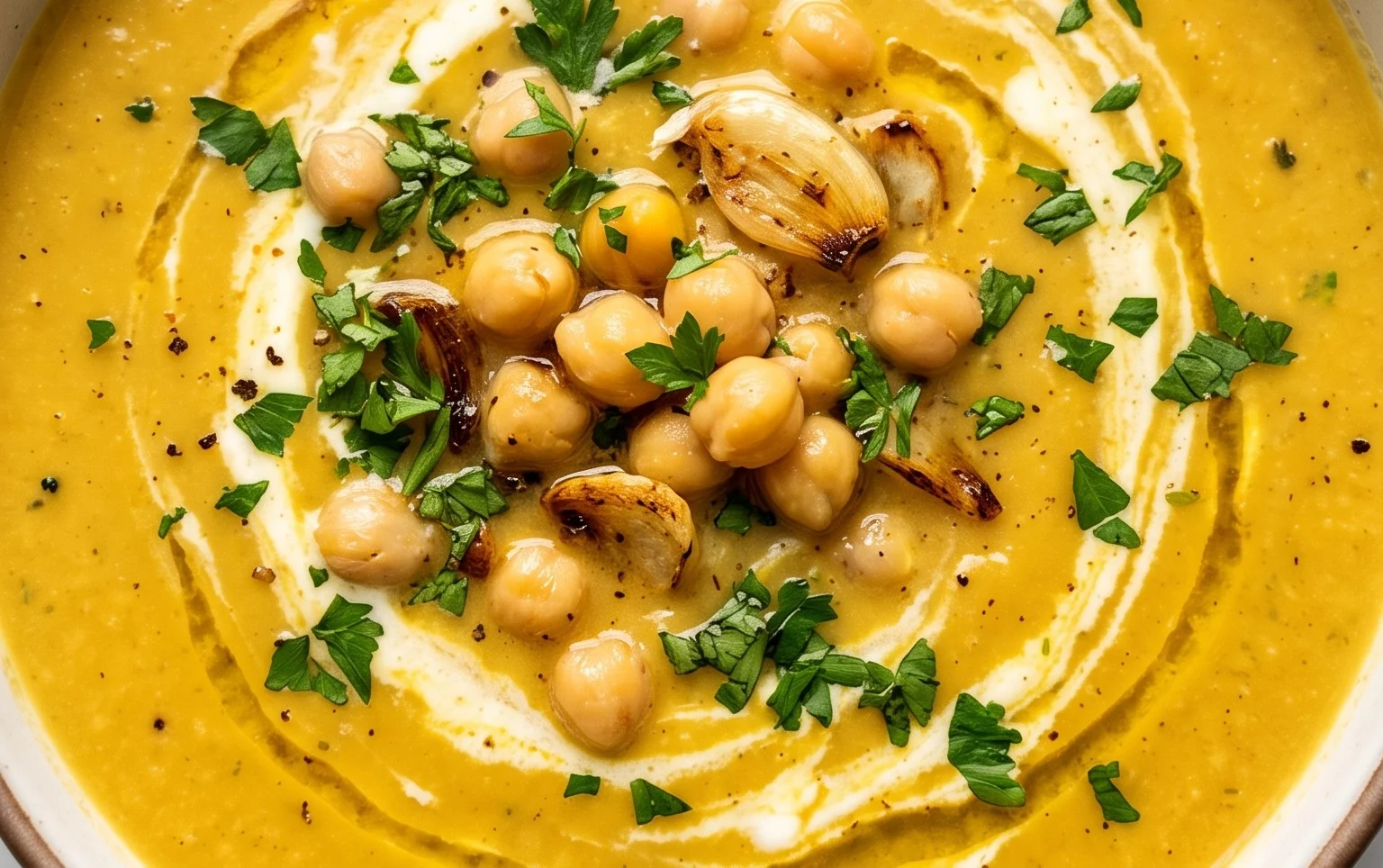 Vegan Garlic Chickpea Soup