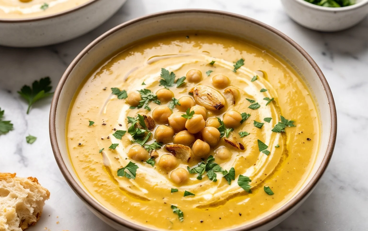Garlic Chickpea Soup – Vegan Comfort Food